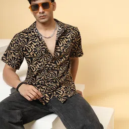 Rigo Men Abstract Printed Spread Collar Casual Shirt-image-24
