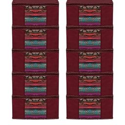 AMAK INC Maroon Fabric Multi-Utility Wardrobe Organisers-picture-47