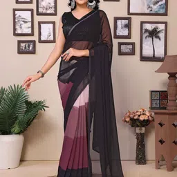 Rhey Striped Pure Georgette Ready to Wear Saree-image-12