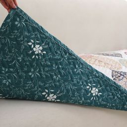 HOKIPO White Printed Polyester 2 Piece Sofa Cover-picture-40