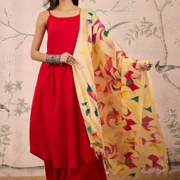 InWeave Women Regular Kurta with Palazzos & With Dupatta-21