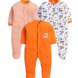 EIO Infants Pack of 3 Printed Pure Cotton Sleepsuit-52