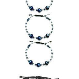 Dynamic Retail Global Unisex 4 Peice Evil-Eye Charm Drawstring Bracelets image 2