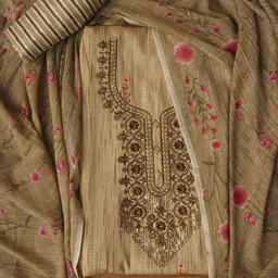 SHADOW & SAINING Floral Sequinned Embroidered Unstitched Dress Material-image-35