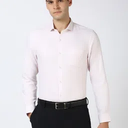 Peter England Men Spread Collar Solid Cotton Slim Fit Casual Shirt-image-86