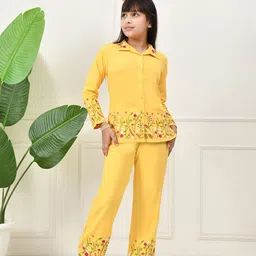 BAESD Girls Embroidered Long Sleeves Pure Cotton Shirt With Trousers-picture-49
