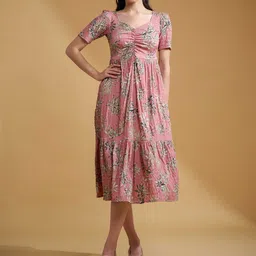 R.Code by The Roadster Life Co. Floral Printed Fit & Flare Dress-image-9