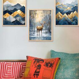 WALLLANE 3 Piece Framed Birds and Animals Theme Home Decor Wall Art-image-18