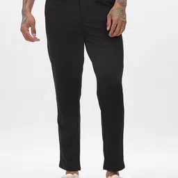 THREE DAYS Men Relaxed Mid-Rise Easy Wash Regular Trousers-image-34