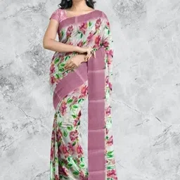 J 6 DESIGNER Floral Printed Saree-picture-1