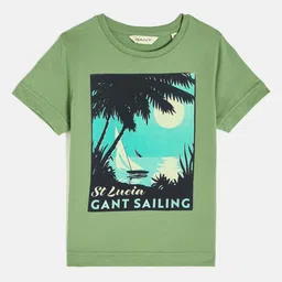 GANT Boys Printed Pure Cotton Raw Edge T-shirt-image-48