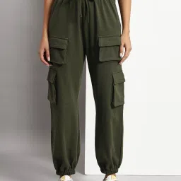 Women Solid Green Track Pants-image-51