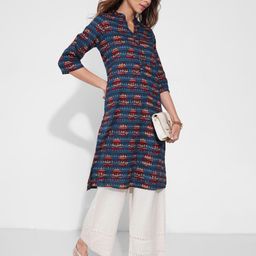 RANGMANCH BY PANTALOONS Women Ethnic Motifs Printed Daily Cotton Straight Kurta-picture-39