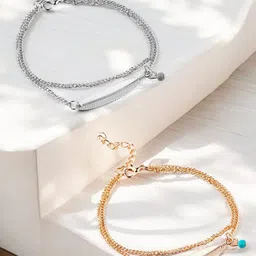 DressBerry Set of 2 Bohemian Leaf Anklets-6