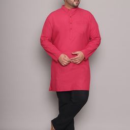 Enchanted Drapes Men Band Collar Cotton Straight Kurta-picture-33