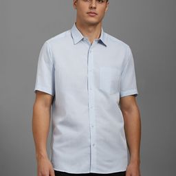 Louis Philippe Men Classic FitSpread Collar Solid Cotton Linen Casual Shirt-image-51