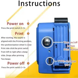 T JET Pack of 2 Handheld Portable Mini Inkjet Printer with LED Touch Screen Multi-function Monochrome Inkjet Printer image 3