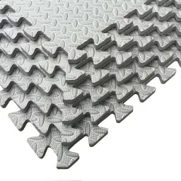 kobo Puzzle Exercise Mat, EVA Foam Interlocking Tiles, Protective Flooring for Gym and Cushion for Workouts (6 Feet x 4 Feet) Grey 12 mm Exercise & Gym Mat image 2