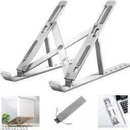 Yadav traders Tabletop Ergonomic Aluminum|Lightweight Desktop Holder Lap Desks Adjustable Laptop Stand Foldable Portable Compatible,Foldable, Tablet Stand Aluminium Desk Stand Laptop Stand with Adjustable Height Compatible with Universal Laptops image 2