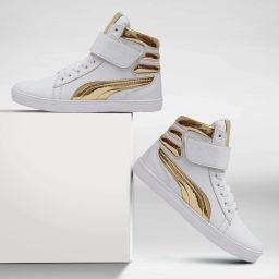 Icon-X White Gold Leather High Top Casual Dancing Shoes Sneakers For Men Sneakers For Men-image-29
