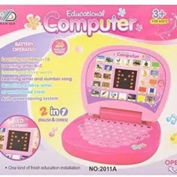 bdj enterprise Easily Learning ABC and 123 Mini Laptop with LED Display and Music (Pink) image 3
