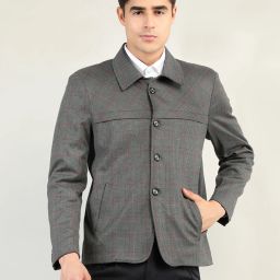 Tweed Checkered Coat For Men-image-61