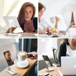 BRSS Tabletop Fully Foldable Desktop Mobile & Tablet Stand Holder, Height Adjustable Mobile Holder image 3
