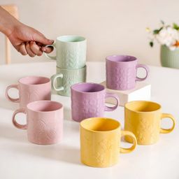 nestasia Pack of 8 Ceramic Eclectic Mugs Set Of 8 Multicolour-picture-3