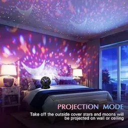 dazzel flex Star Master Moon Projector 360 Degree Rotation - 4 LED Bulbs 8 Color Changing Night Lamp image 3