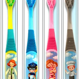 Kids Fancy Toothbrush with Extra Soft Bristles and 4 Toothbrush Case Covers Extra Soft Toothbrush-23