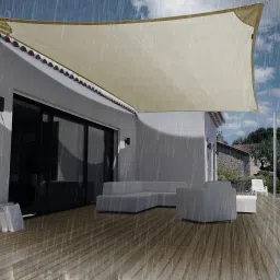 Waterproof Sun Shade Sail HDPE Fabric Rain Protection (IVORY-GLOW, 9FTX5FT) Tent - For Garden, Balcony, Car Parking, Outdoor, Terrace-image-60