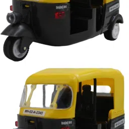 Medium size pull back auto rickshaw toy with rubber tires For Kids-29