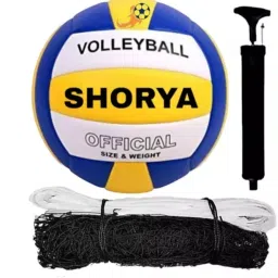 SHORYA OFFICIAL 18 PANNEL VOLLEYBALL WITH PUMP AND NET (SIZE-4) Volleyball - Size: 4-picture-24