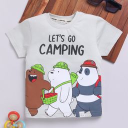 Happy Faces Boys We Bare Bears Printed Pure Cotton T-shirt-image-74