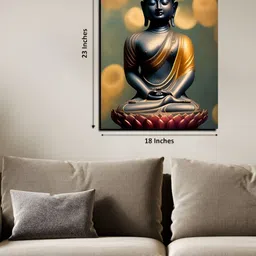 Chalk My Theme Grey & Gold-Toned 1 Piece Wood Religious Wall Paintings-image-95