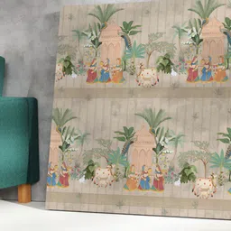 Aura Beige & Green 1 Piece Wood Other Wall Paintings-image-89