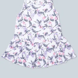Baby Co Organics Girls Toucans Floral Print Flared Sleeve Cotton A-Line Dress-picture-45