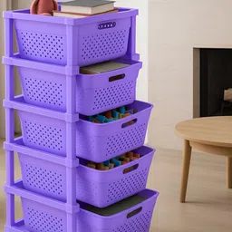 JD FRESH Stylo Purple 5 Tier Drawer Organiser-picture-3