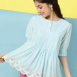 BAESD Floral Embroidered Georgette Top-image-82