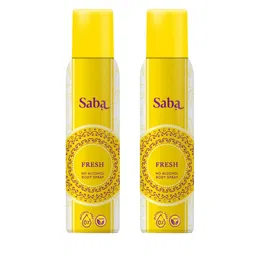 Saba Women Fresh Set Of 2 Long Lasting Deodorant Body Spray - 150ml (90g) Each-15