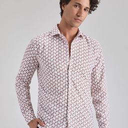 Banana Club Men Classic Slim Fit Opaque Printed Casual Shirt-picture-12