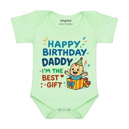 Arvesa Papa First Birthday With Me Printed Bodusuit-image-45