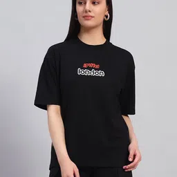 GRIFFEL Women Printed Drop-Shoulder Sleeves Ultralite T-shirt-image-45