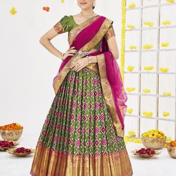 SHOPGARB Women Printed Semi-Stitched Lehenga & Unstitched Blouse With Dupatta-14