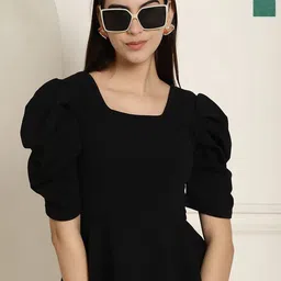 Metronaut Pack Of 2 Square Neck Puff Sleeve Peplum Top-image-30
