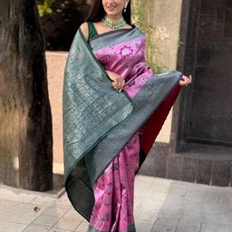 Durga Textile Ethnic Motifs Zari Banarasi Saree-picture-42