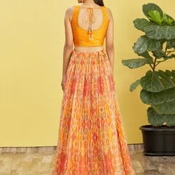 DIVASTRI Embroidered Sequinned Semi-Stitched Lehenga & Unstitched Blouse With Dupatta image 5