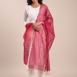 JAYPORE Woven Design Cotton Silk Dupatta-picture-22