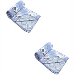 CHICERY Blue 2Pcs Printed AC Room Cotton 210 GSM Single Bed Dohar-image-82