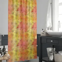 ArtzFolio Pink & Yellow Printed Waterproof Shower Curtains-image-87